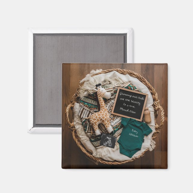 Eine Vintage Schwangerschaftsankündigung Magnet (Vorderseite/Rückseite)