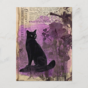Eine Vintage Zeitschrift für das Schwarze Katzen Postkarte