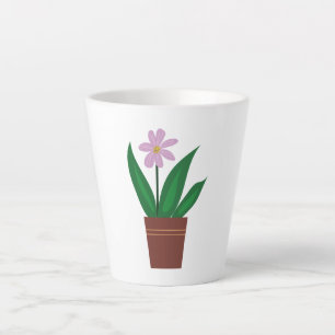 Eine violette Blume in einem Topf Milchtasse