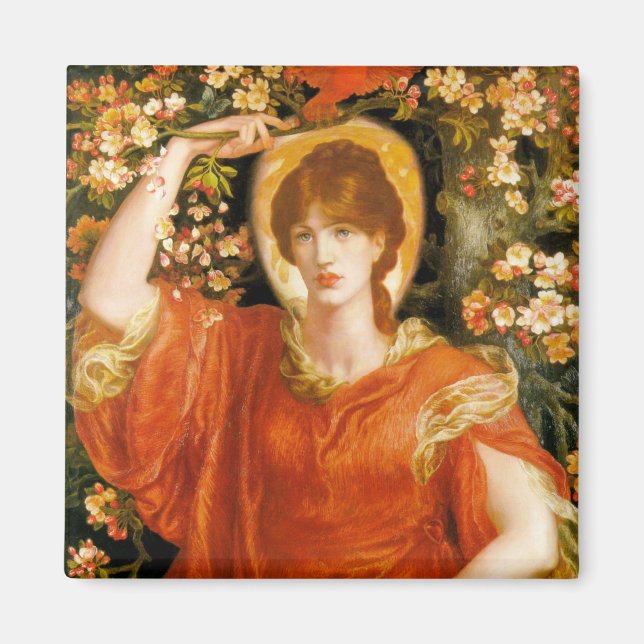 Eine Vision von Fiametta (Rothaarfrau) (Rosetti) Magnet (Vorne)