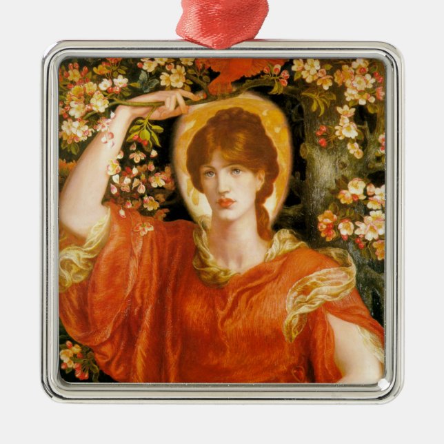 Eine Vision von Fiametta (Rothaarfrau) (Rosetti) Ornament Aus Metall (Vorne)