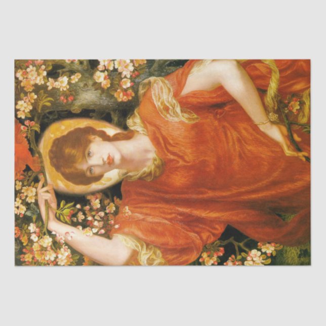 Eine Vision von Fiametta (Rothaarfrau) (Rosetti) Seidenpapier (Vorderseite)