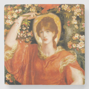 Eine Vision von Fiametta (Rothaarfrau) (Rosetti) Steinuntersetzer