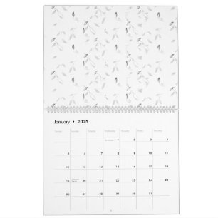 Eine visuell ansprechende Anordnung in Weiß und Gr Kalender