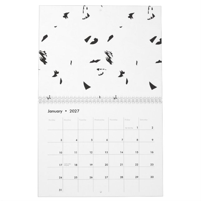Eine Vogelherde, die am Himmel fliegt. Kalender (Jan 2027)