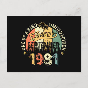 Eine von einer Art Vintag im September 1981 Postkarte