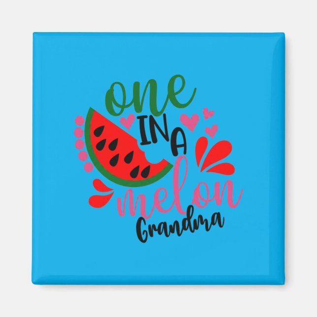 Eine von einer Melone Oma Niedlich Wassermelone Li Magnet (Vorne)