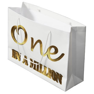 Eine von einer Million eleganten Gold-Brown-Typogr Große Geschenktüte