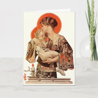Eine von J.C. Leyendecker illustrierte Weihnachtsk Feiertagskarte