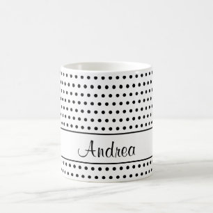 Eine Vorlage für Ihren Namen, schwarze Punkte auf Kaffeetasse