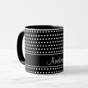 Eine Vorlage für Ihren Namen, weiße Punkte auf sch Tasse