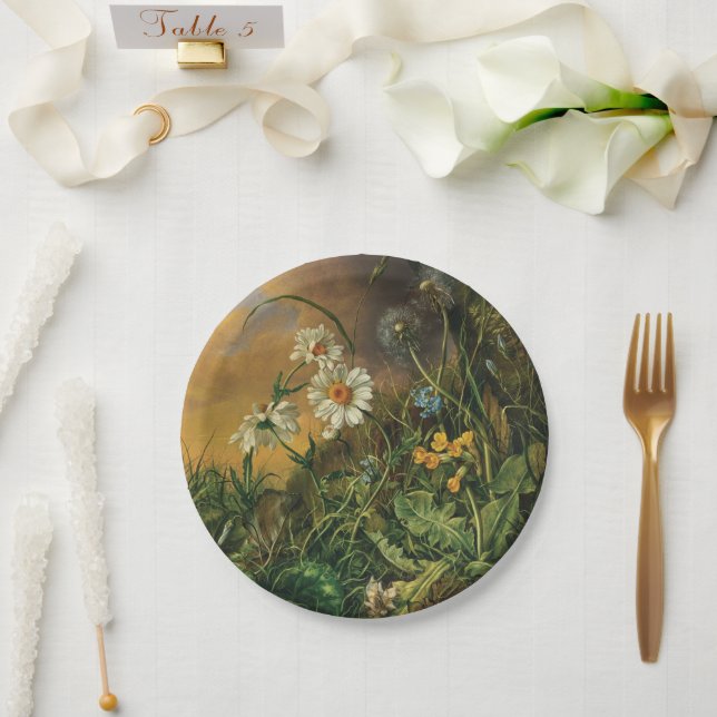Eine Waldfläche mit Daisies, Primrosen, ... Pappteller (Hochzeit)