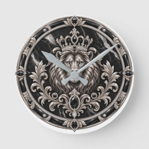 Eine Wanduhr mit einem Bild eines Löwen