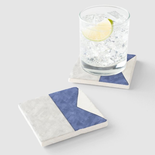 Eine Wasserfarben-Wasserzeichenflagge Steinuntersetzer (Seitenansicht)