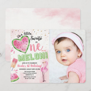 Eine Wassermelone Wassermelone 1. Geburtstagseinla Einladung