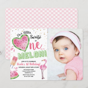 Eine Wassermelone zum ersten Geburtstag - Einladun Einladung
