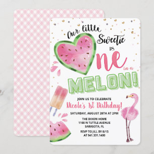 Eine Wassermelone zum ersten Geburtstag - Einladun Einladung