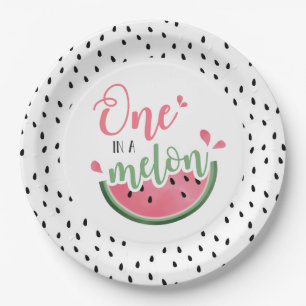 Eine Wassermelone zum ersten Geburtstag Pappteller