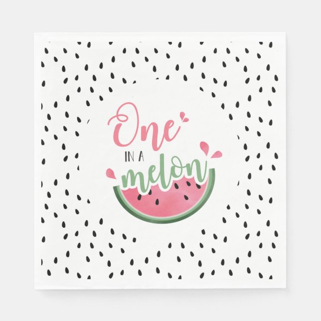 Eine Wassermelone zum ersten Geburtstag Serviette (Vorderseite)