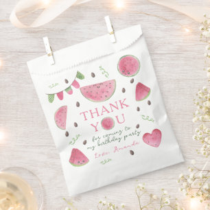 Eine Wassermelonen-Mädchen-Geburtstags-Dankeschön Geschenktütchen