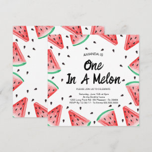 Eine Wassermelonen-Mädchen zum 1. Geburtstag  Einladung