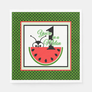 Eine Wassermelonen-Picknick-Ameise mit Wassermelon Serviette
