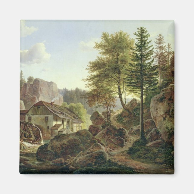 Eine Wassermühle in den Vogesen bei Ribanville, 18 Magnet (Vorne)
