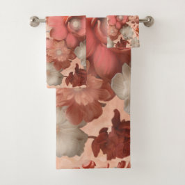 Eine weiche, rosa-orange Farbe namens Peach Fuzz Badhandtuch Set