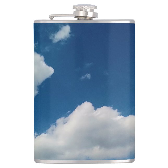 Eine Weichheit den Wolken Flachmann (Vorderseite)