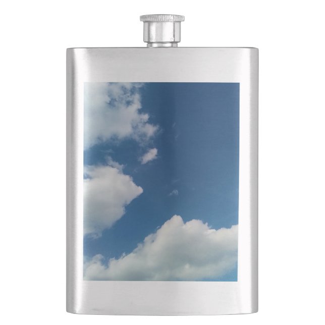 Eine Weichheit den Wolken Flachmann (Vorderseite)