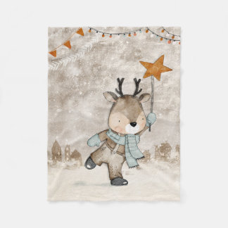 Eine Weihnachtsdecke sucht nach einem Baby zum Ver Fleecedecke