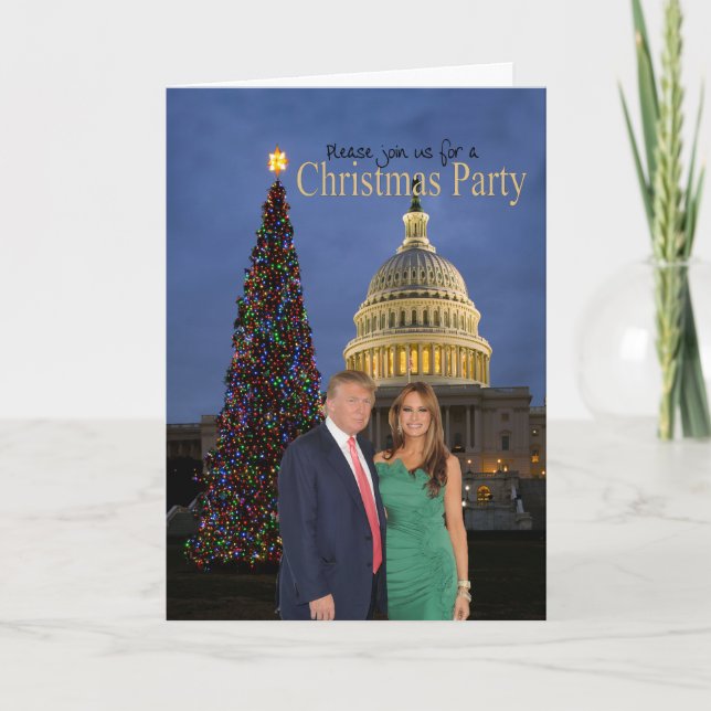 Eine Weihnachtseinladung von Donald und Melania Einladung (Vorderseite)