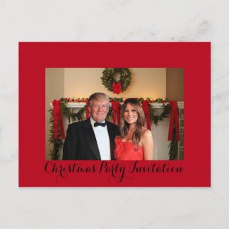 Eine Weihnachtseinladung von Donald und Melania Postkarte