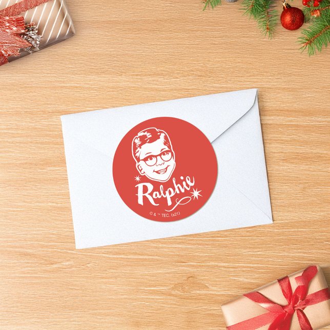 Eine Weihnachtsgeschichte | Ralphie Runder Aufkleber (Sticker on envelope)
