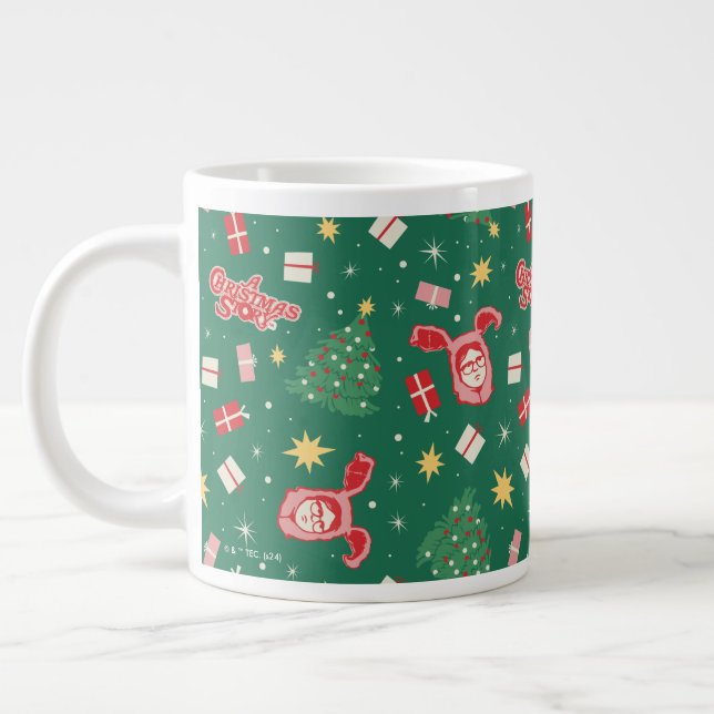 Eine Weihnachtsgeschichte | Weihnachtssymbol Muste Jumbo-Tasse (Links)