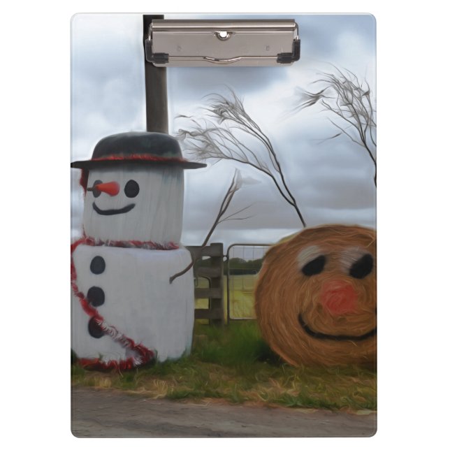 Eine Weihnachtsklammer auf dem Bauernhof Klemmbrett (Vorderseite)