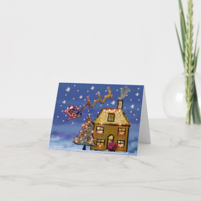 Eine Weihnachtsnachtskarte Feiertagskarte (Vorderseite)