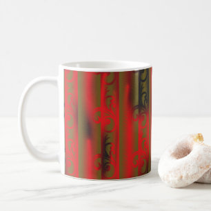 eine weiß-braune Tapete mit einem Muster Kaffeetasse