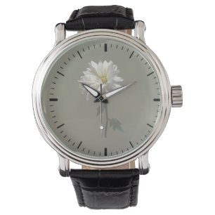 Eine weiße Daisy Armbanduhr