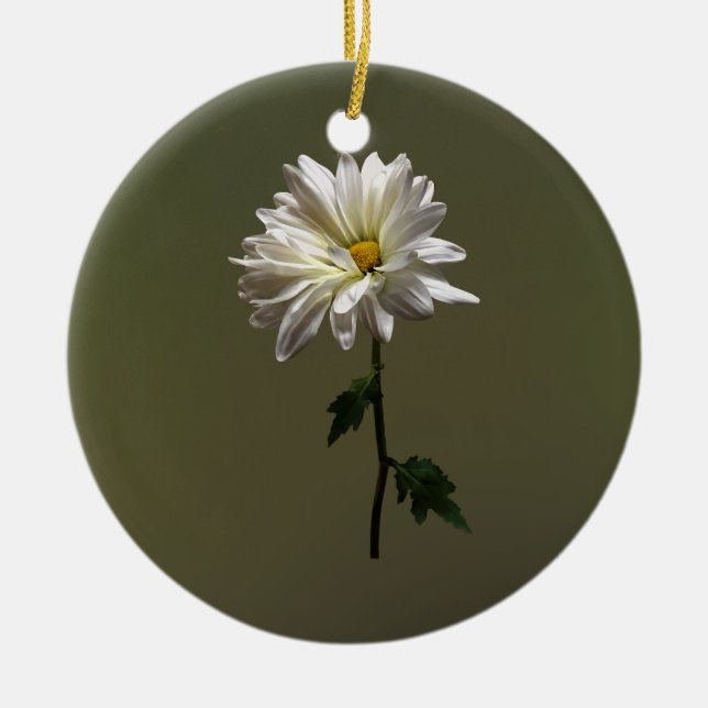 Eine weiße Daisy Keramik Ornament (Vorne)