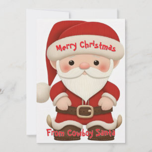 Eine weiße Weihnachtskarte für Cowboy Feiertagskarte