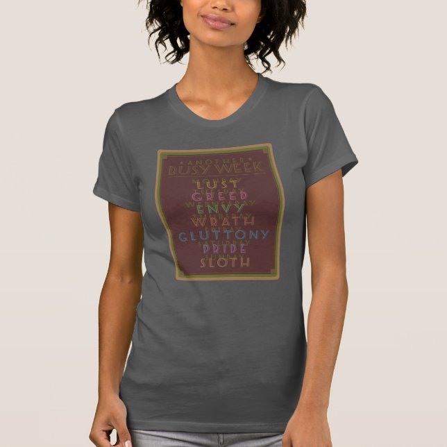Eine weitere belebte Woche Brown GFX T-Shirt (Vorderseite)