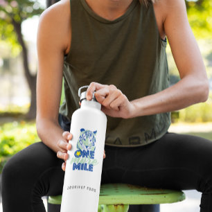 Eine weitere Motivierend Tiger-Flasche mit blauem Trinkflasche