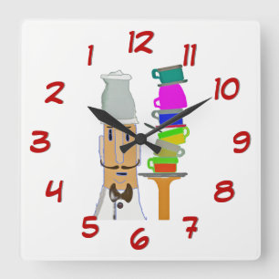 Eine weitere Schale - drehen Sie zurück die Zeit Quadratische Wanduhr