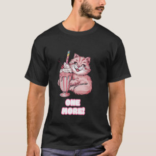Eine weitere süße Katze trinkt Milchshake T-Shirt
