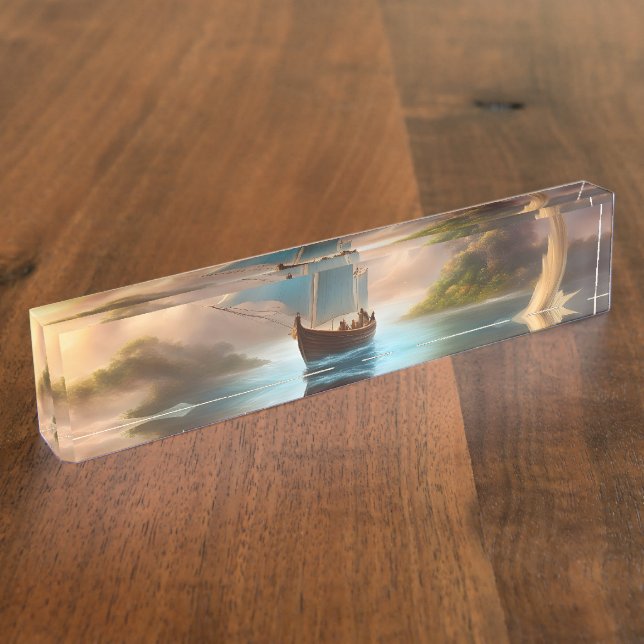 Eine Welle der Fantasie reiten Namensplakette (Seite)