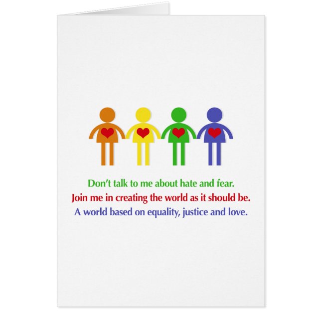 Eine Welt der Gleichheit, Gerechtigkeit und Liebe (Vorne)