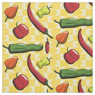 Eine Welt der Paprikaschoten des Chilis Stoff