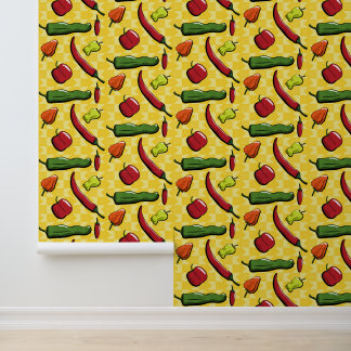 Eine Welt der Paprikaschoten des Chilis Tapete