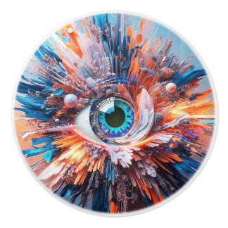 EINE WELT DER WONDER BEGINNT MIT SICHTBLAUEN IRIS KERAMIKKNAUF